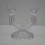 Old two-spoke crystal candle holder