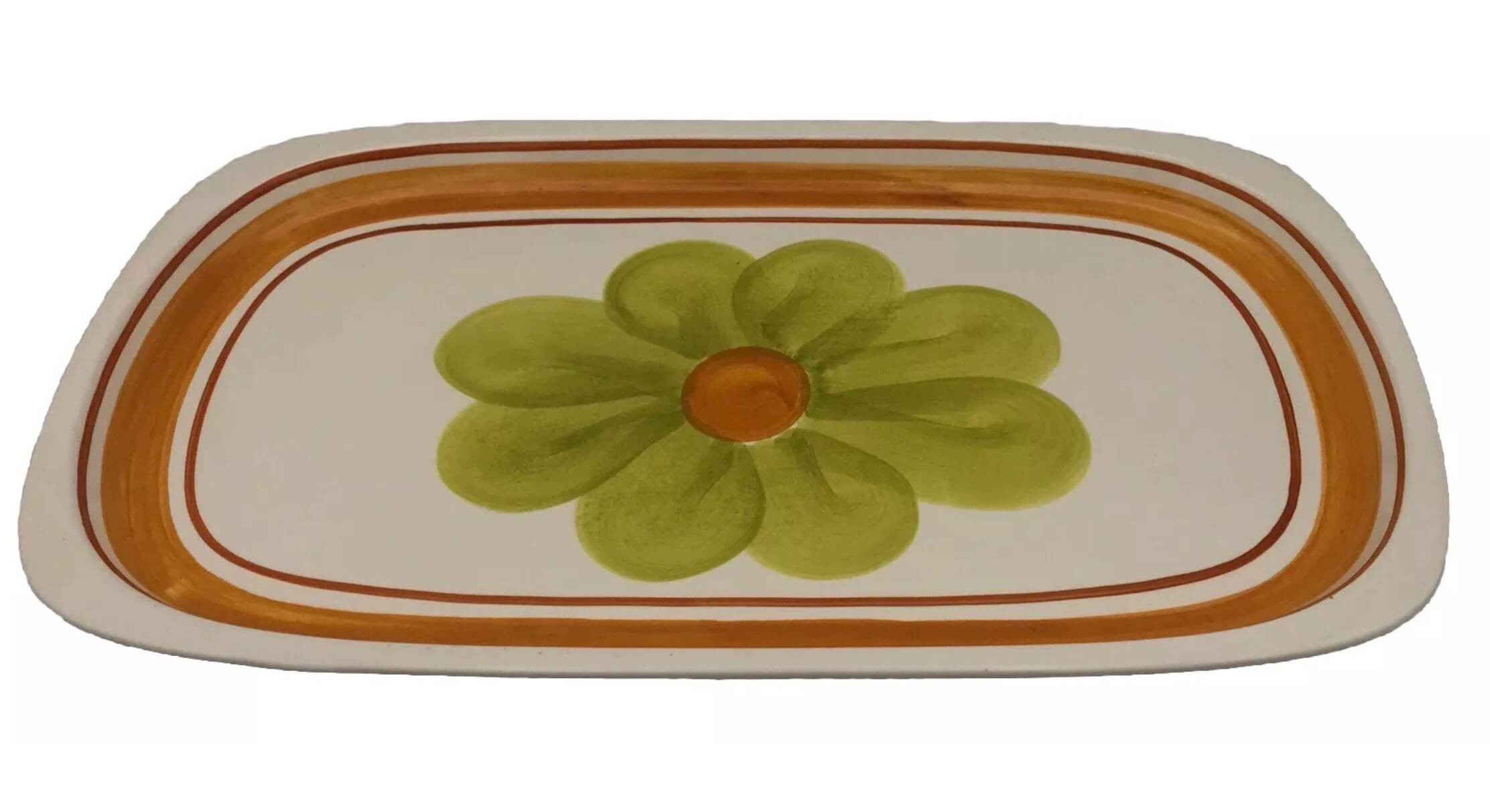 Vintage rectangular earthenware dish, Monaco model by SALINS