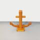 Large vintage decorative anchor in pine wood