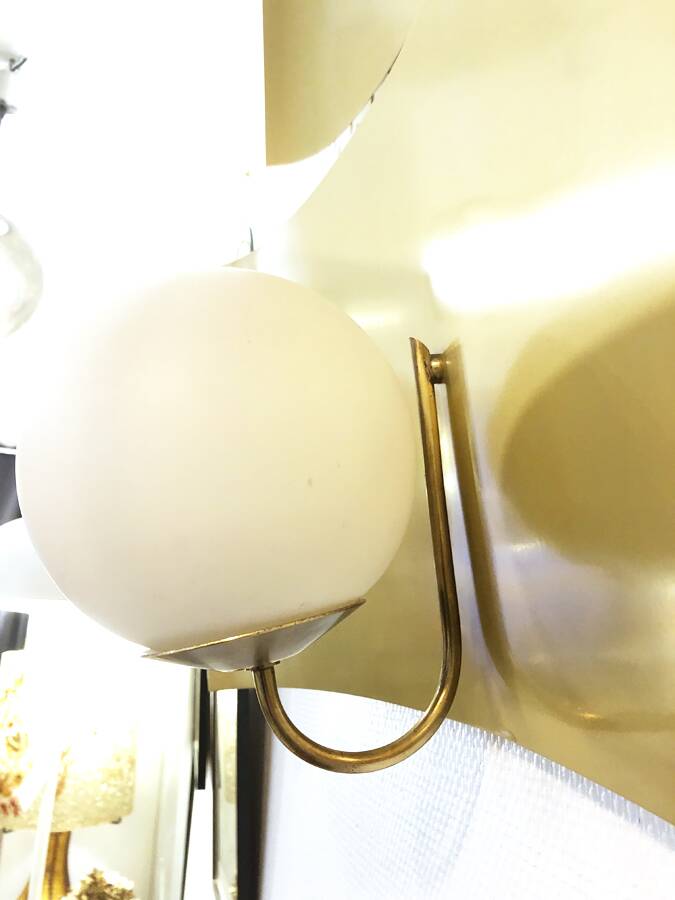 Pair of art deco brass wall lights