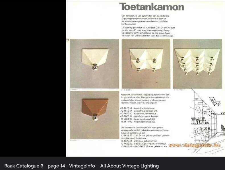 Pyramid wall/ceiling lamps Raak Amsterdam