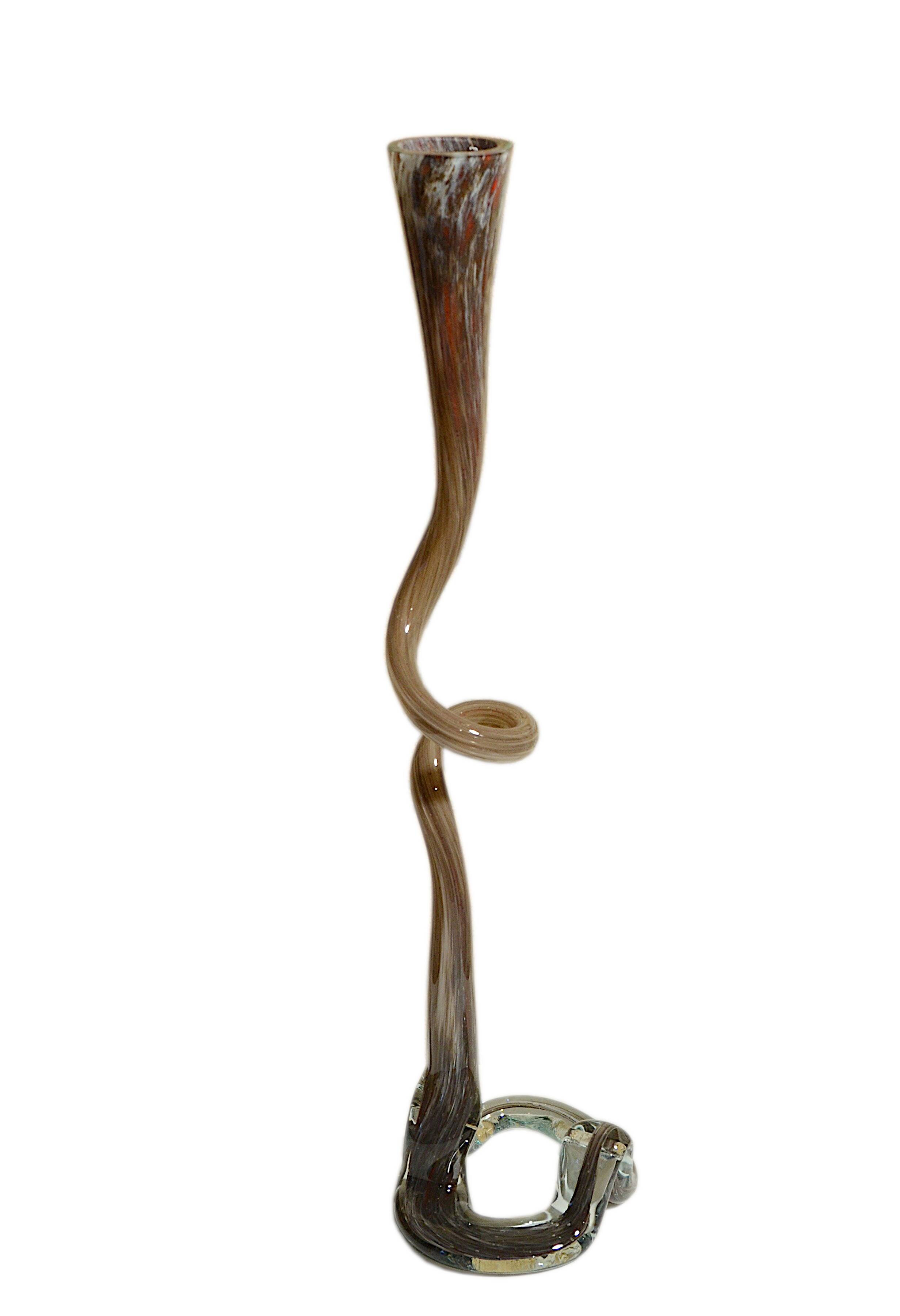 Trumpet vase, art glass in the Murano style, mouth-blown, H59.
