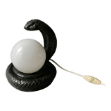 Black cobra and white opaline lamp