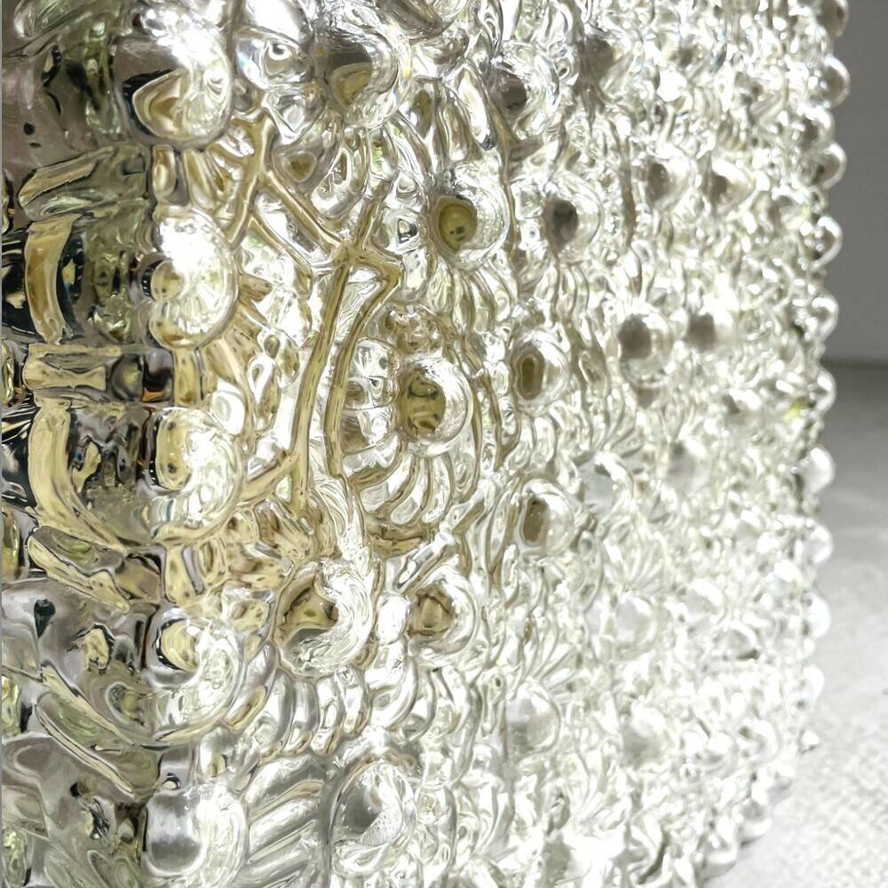 Large glass square flush mount ceiling or wall lamp