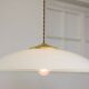 Mid-Century Italian Saucer Glass and Brass Pendant Lamp