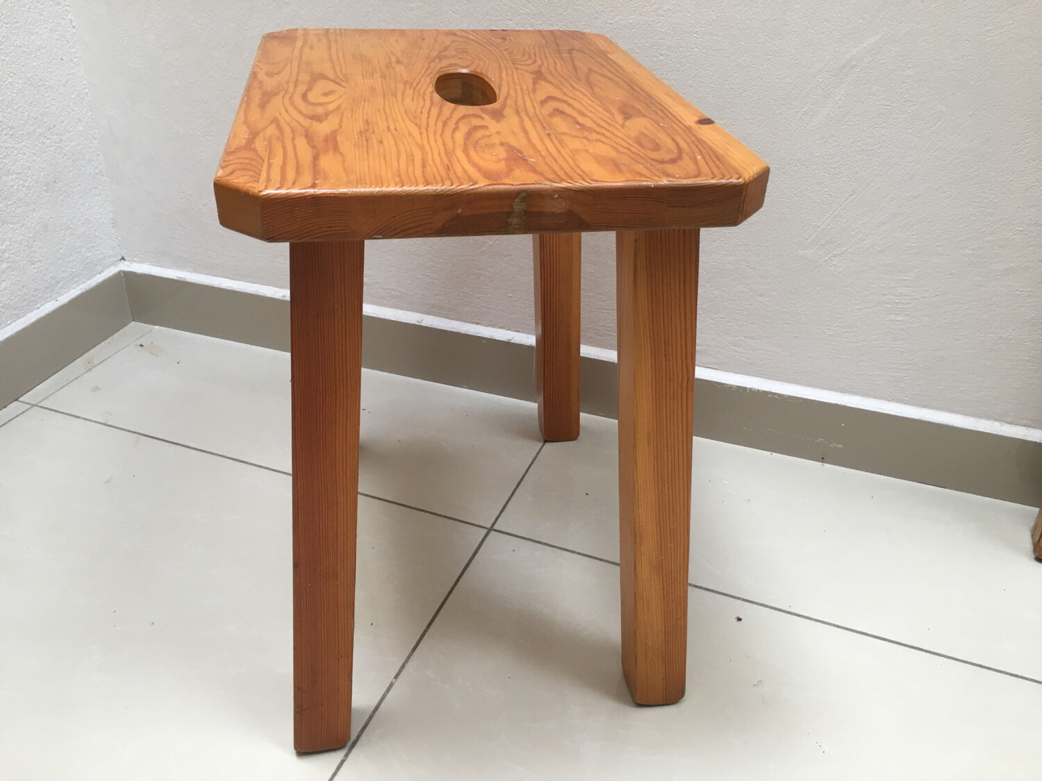 Solid elm stool