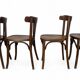 Set of 4 antique Thonet curved wood bistro chairs