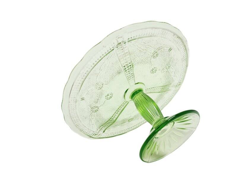 Cake bowl on stand from Ząbkowice Glassworks, 1970s