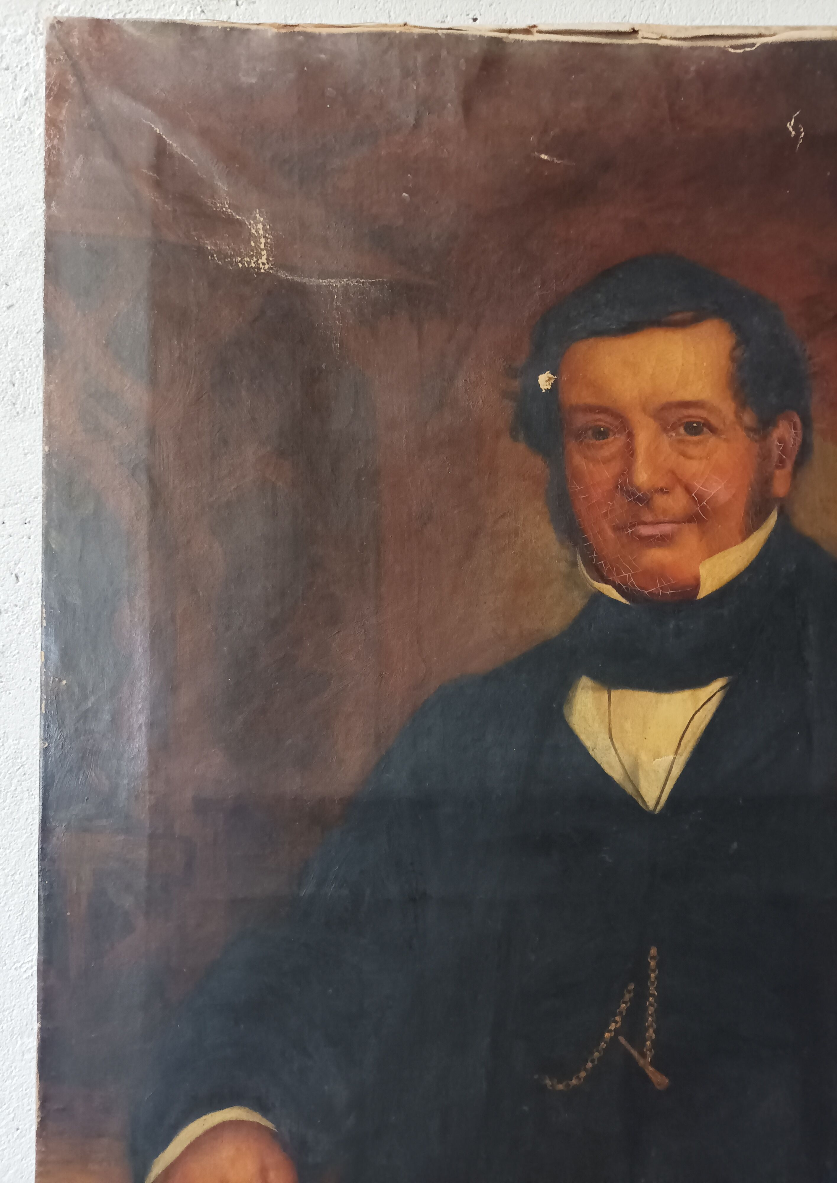 Oil on canvas Portrait of a man English School XIXth