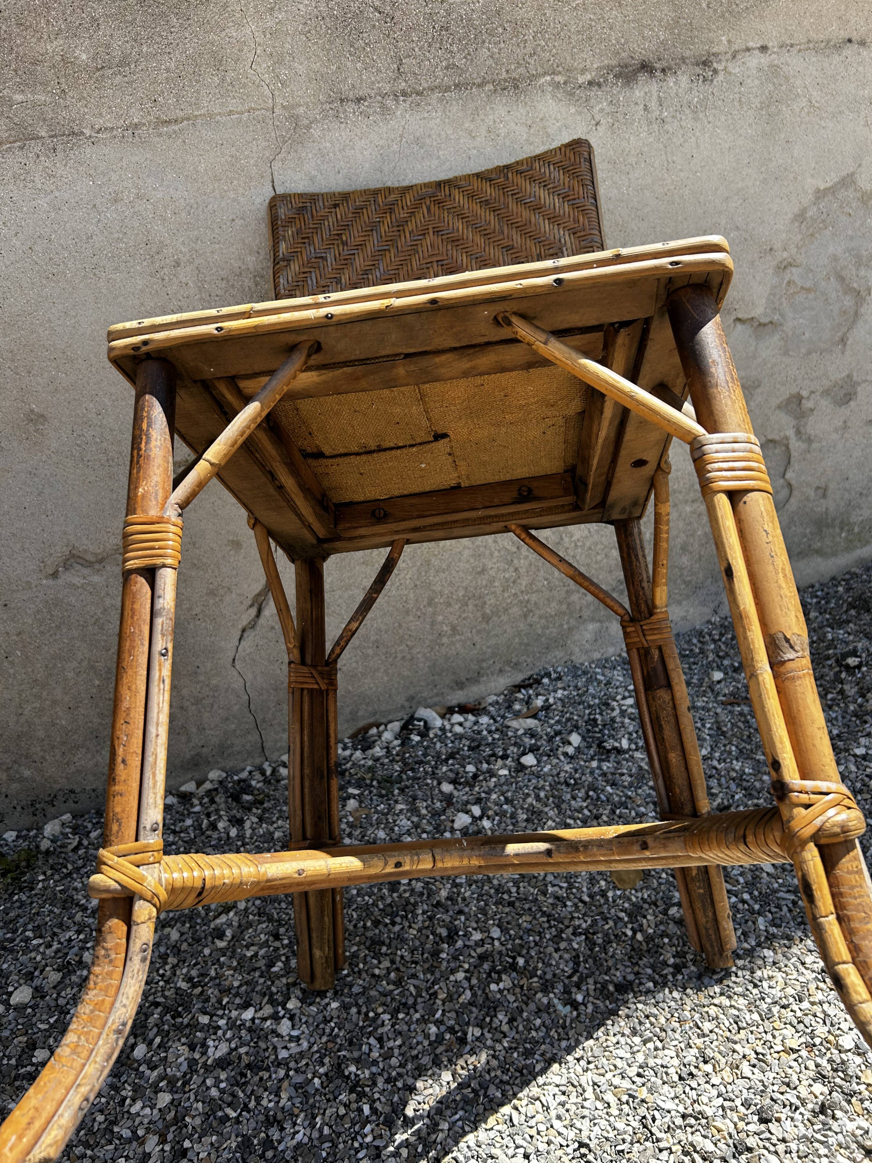 Vintage woven rattan set