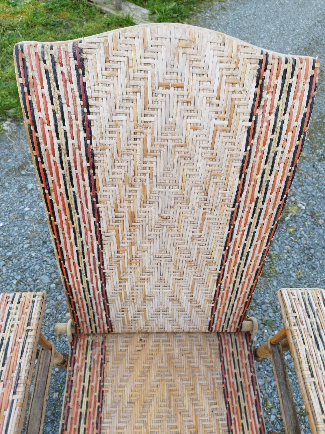 Chaise longue bain de soleil rotin fauteuil