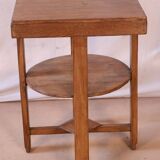 old Art Deco pedestal table in Burmese teak