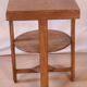 old Art Deco pedestal table in Burmese teak