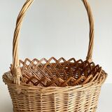 Set of 2 vintage rattan baskets