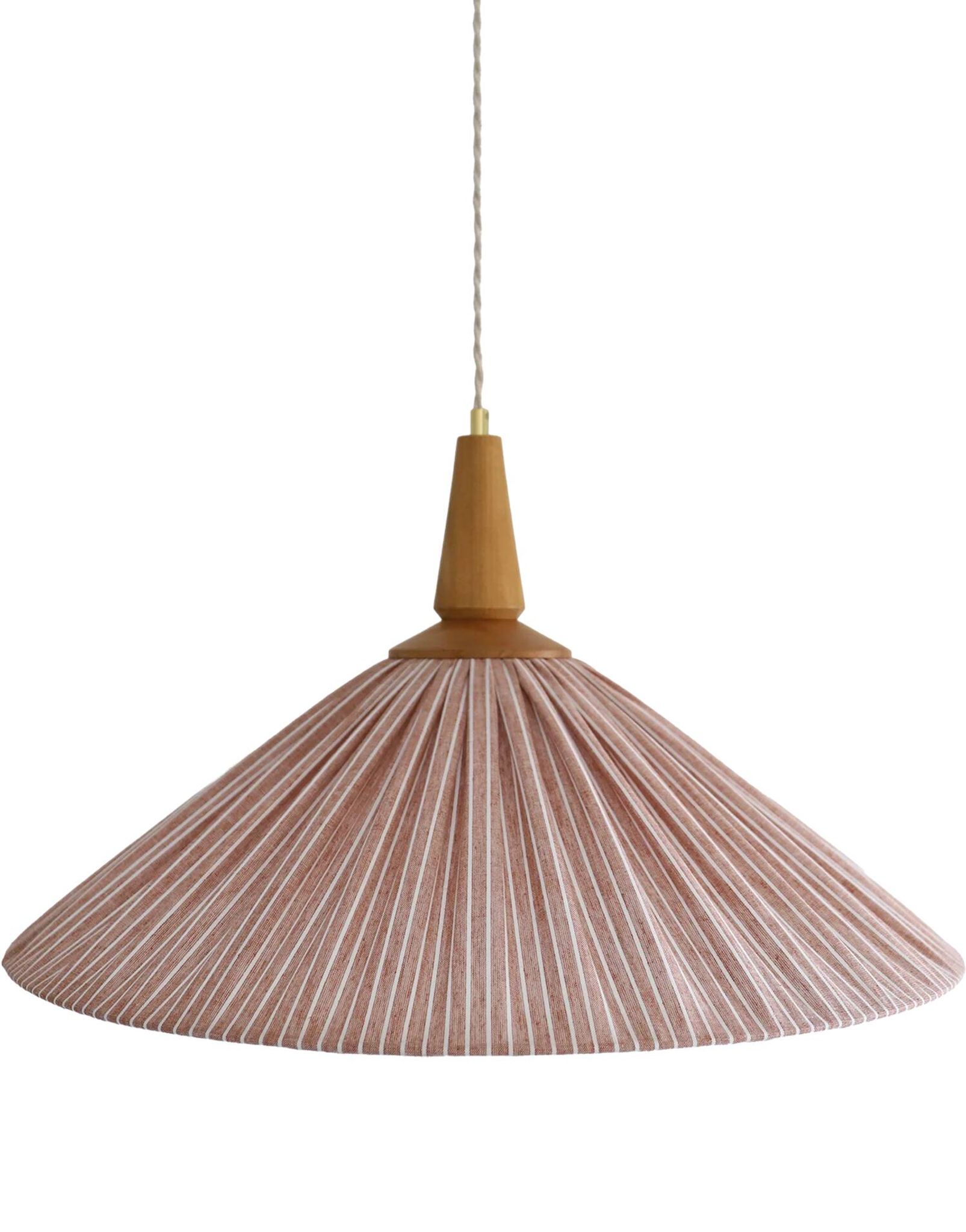 Suspension ELEONORE — 60 cm, lin et coton rayé terra