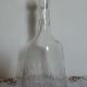 Hand-cut glass decanter, faceted glass cap