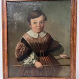 Oil on canvas depicting a young child, 19th century