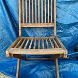 Set of 4 folding garden chairs in exotic wood