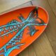Orange ceramic fish platter