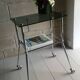 Side table feet thongs and tray smoked glass 1960
