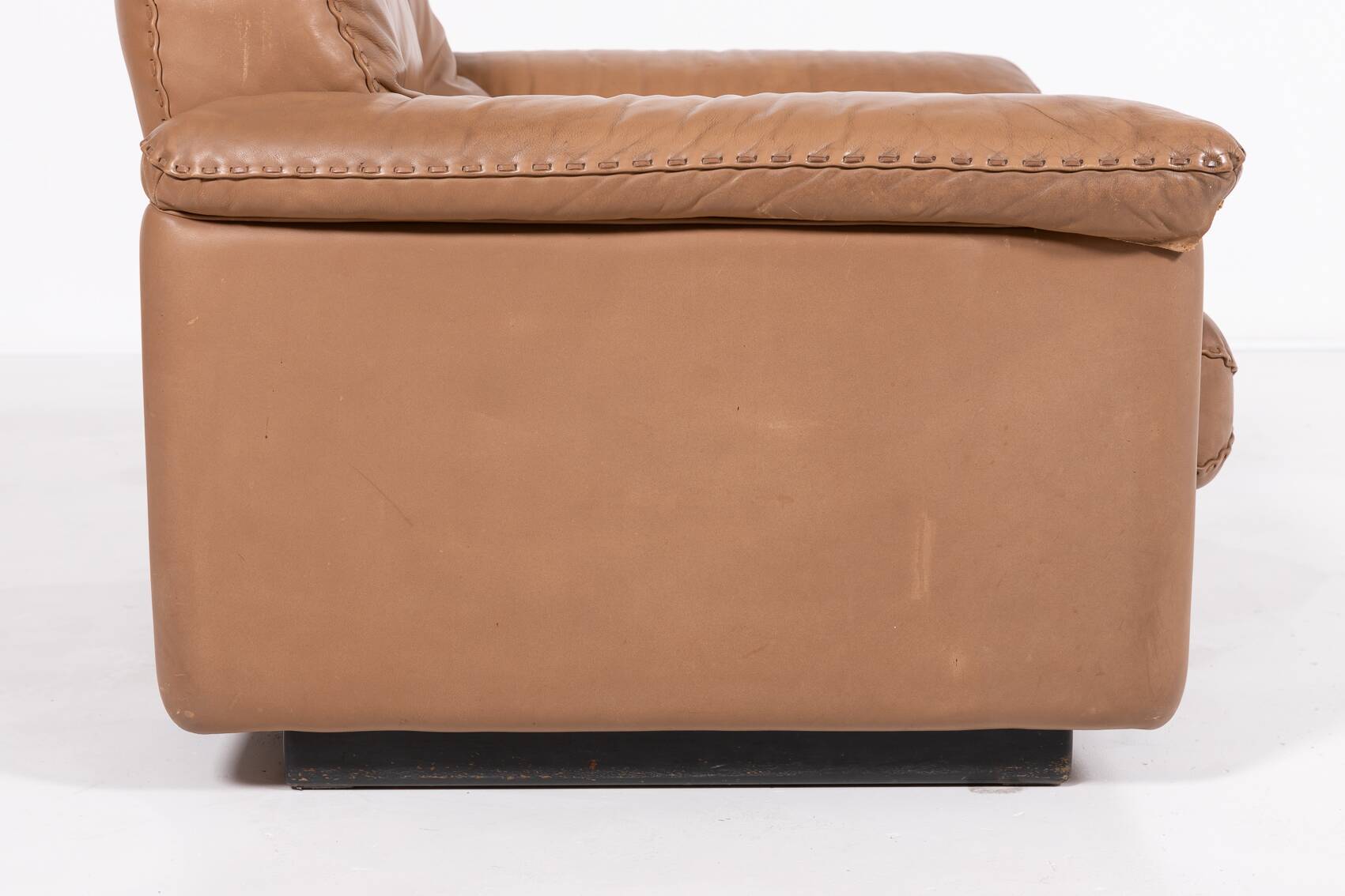 De Sede DS 101 brown leather lounge chairs, 1970's