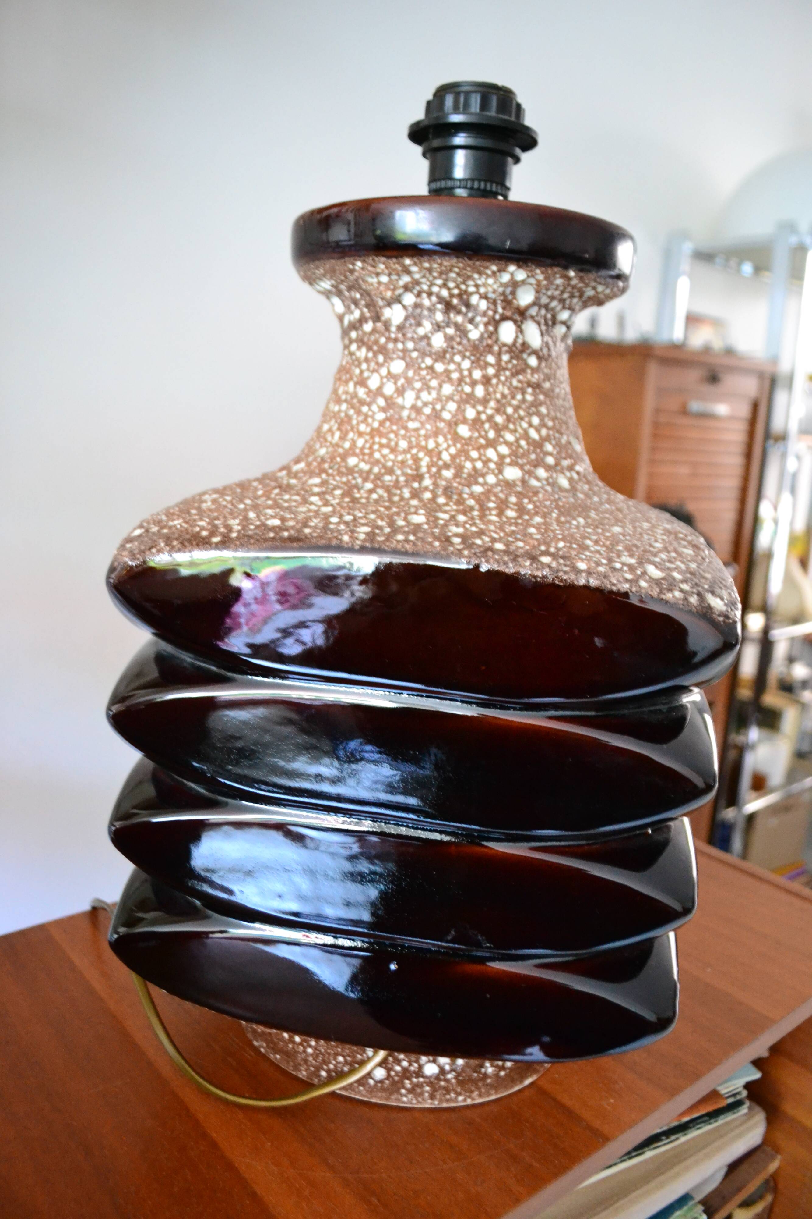 Ceramic lamp base by Cari Zalloni, 1970s
