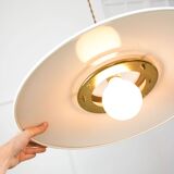 Lampe à suspension en laiton et métal vintage italienne, années 1970