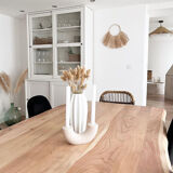 Dining table Solid mango wood and black metal legs