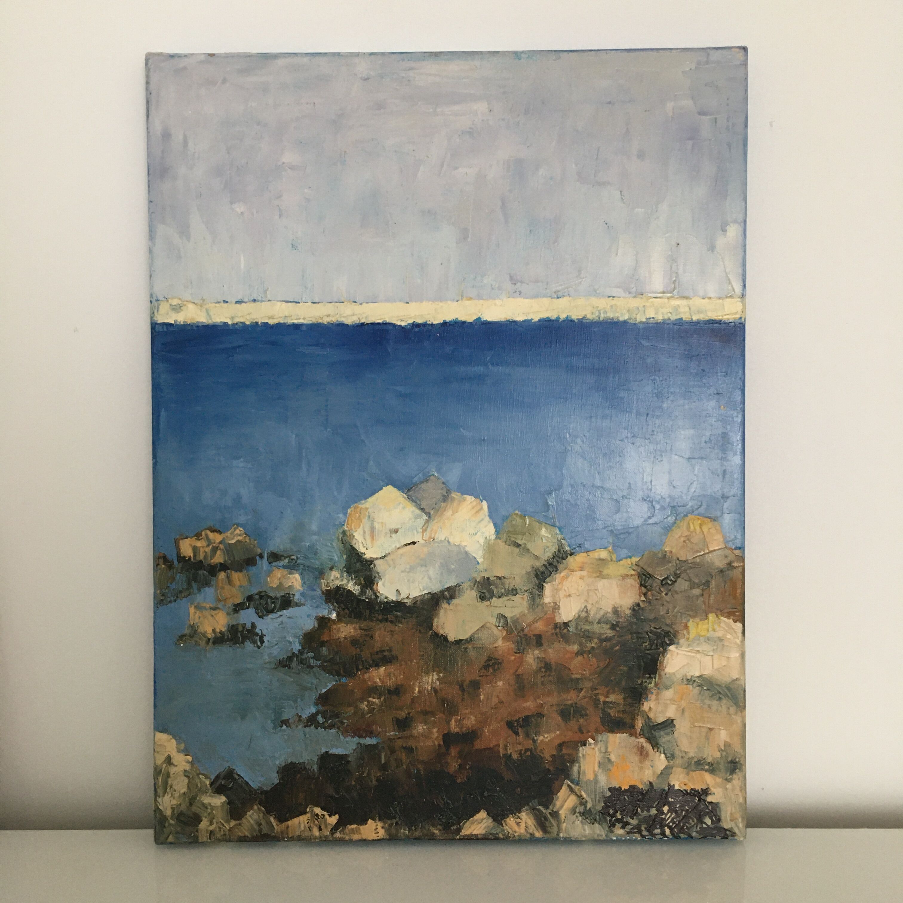 Sea and rocks painting