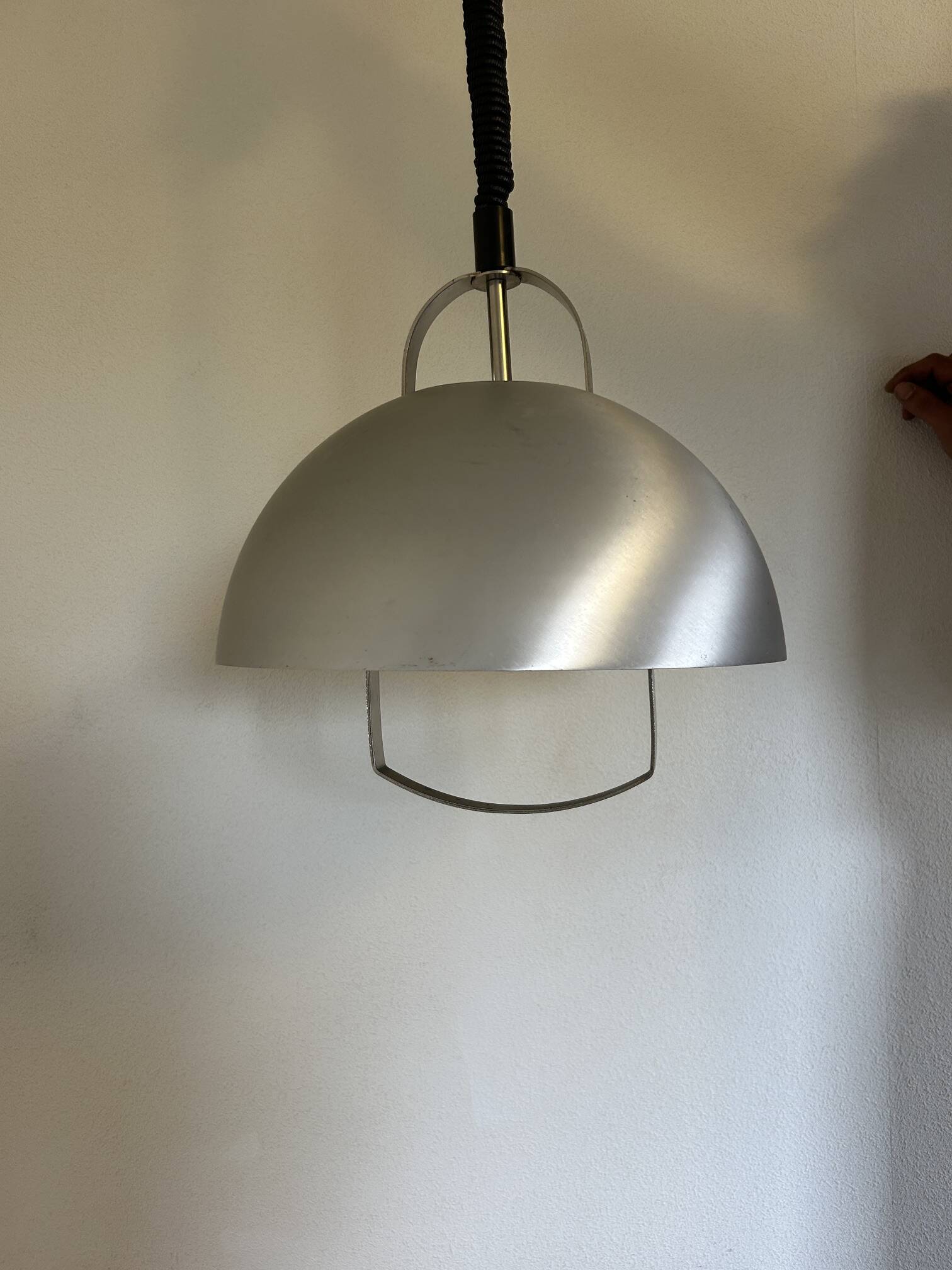 brushed metal chandelier up and down 1970