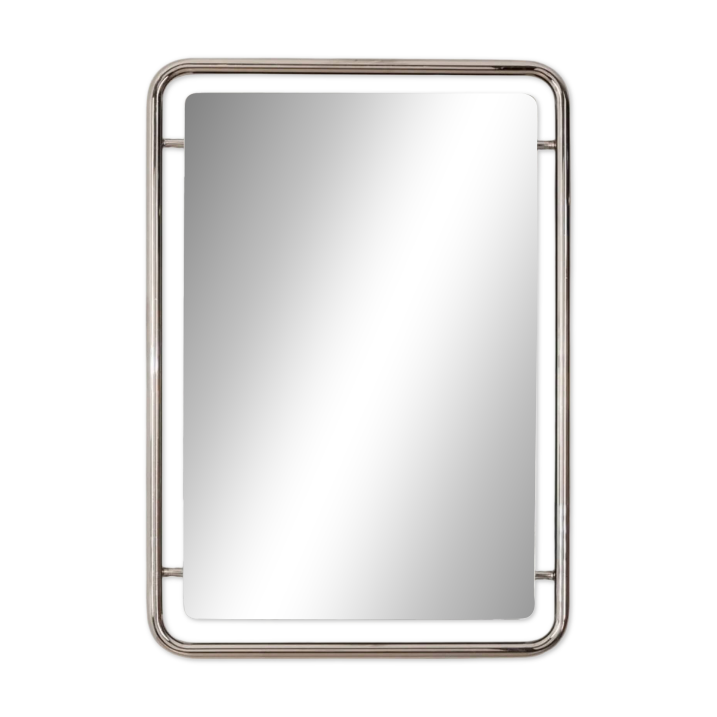 Italian space age wall mirror from the 60s/70s – tubular chrome –