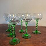 Alsace Bas-Rhin wine glass with turned and chiseled glass base