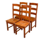 4 solid wood dining chairs in modern country style