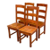 4 solid wood dining chairs in modern country style