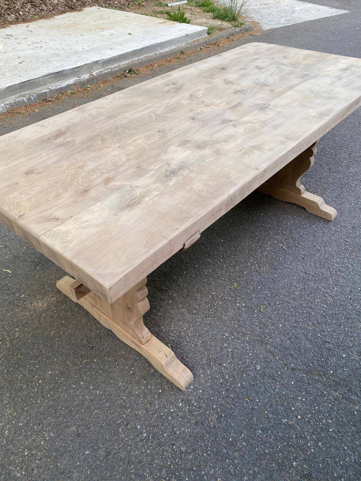 Renovated 19th century solid wood monastery farmhouse table 180cm