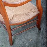 Old straw armchair