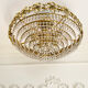 Crystal and solid brass ceiling chandelier, 5 lights, classic style.