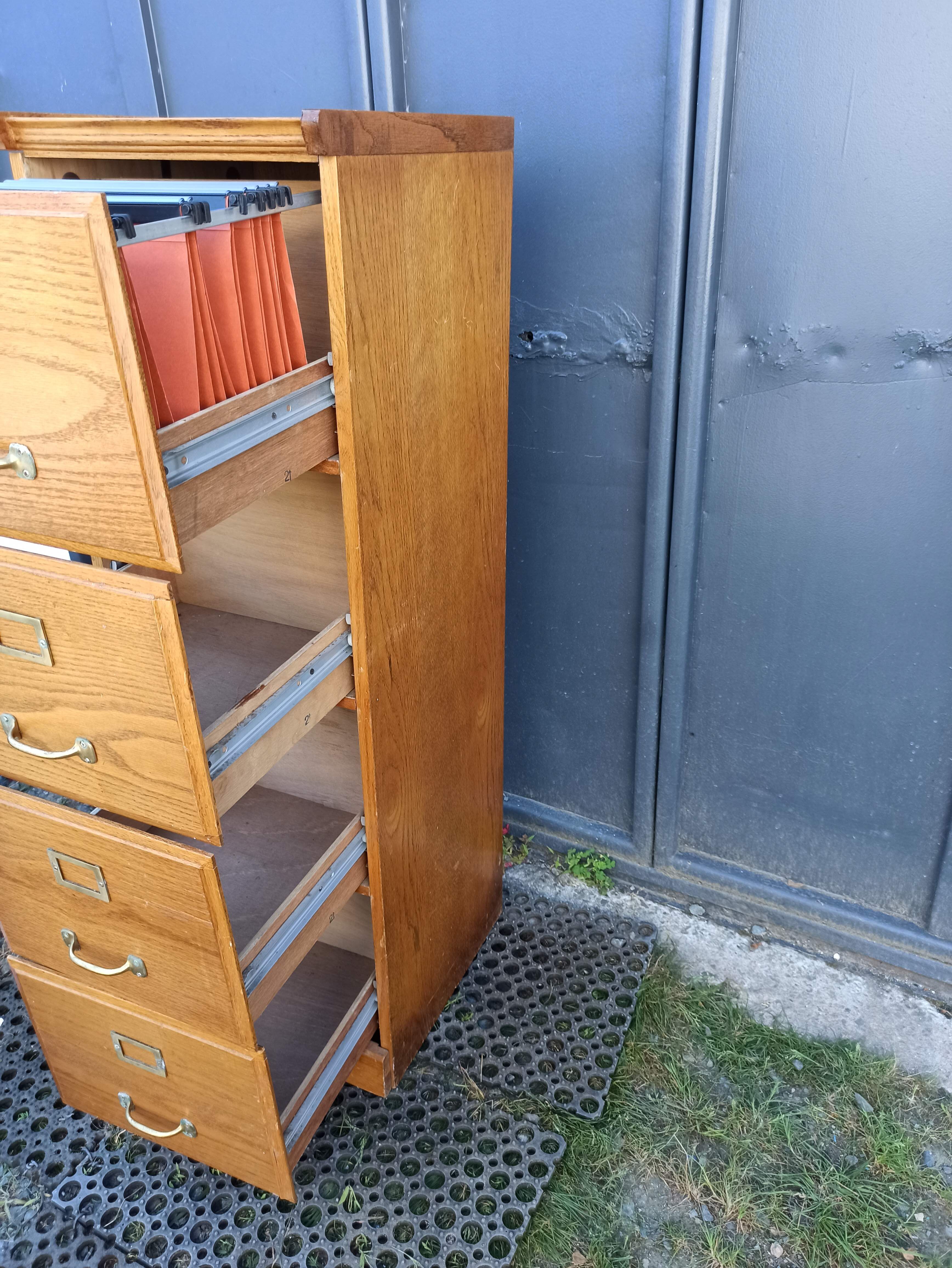Oak curtain binder notary furniture 4 drawers