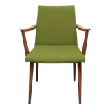 1950s armchair in cherrywood, green fabric