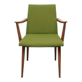 1950s armchair in cherrywood, green fabric