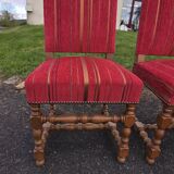Set of six Louis XIII oak chairs