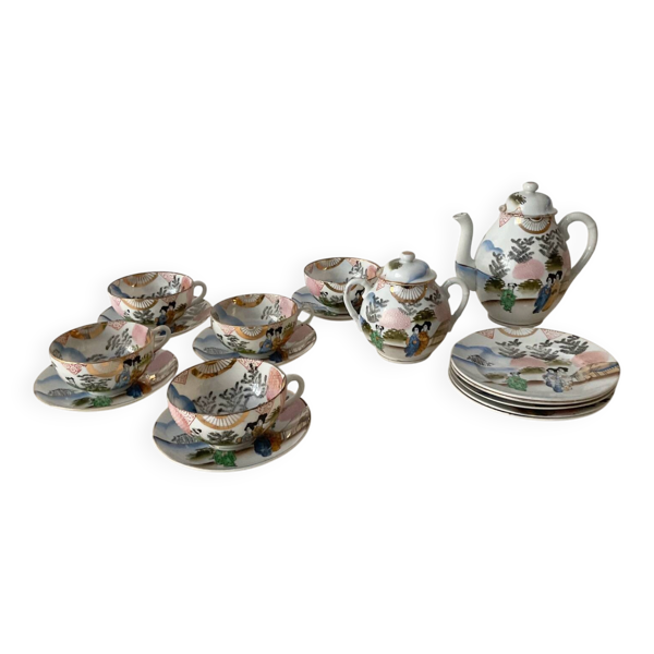 Service à thé vintage en porcelaine japonaise – décor asiatique