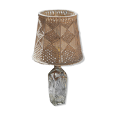 Table lamp - glass foot and hook lampshade 70s