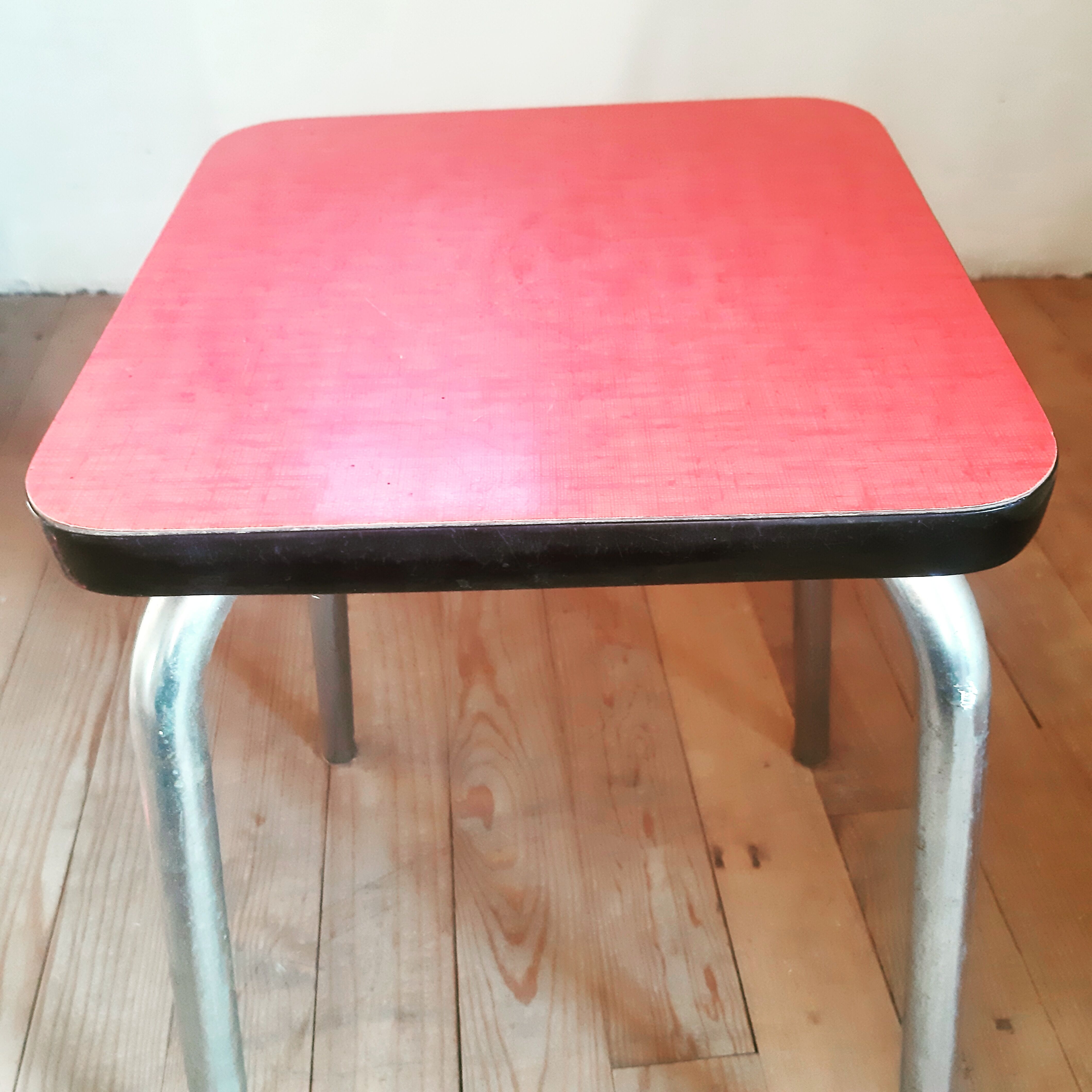 Pink formica tab from the 1950s