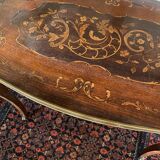 Dessert, rosewood marquetry tea table.