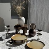 Set of 6 stoneware plates Village France D24