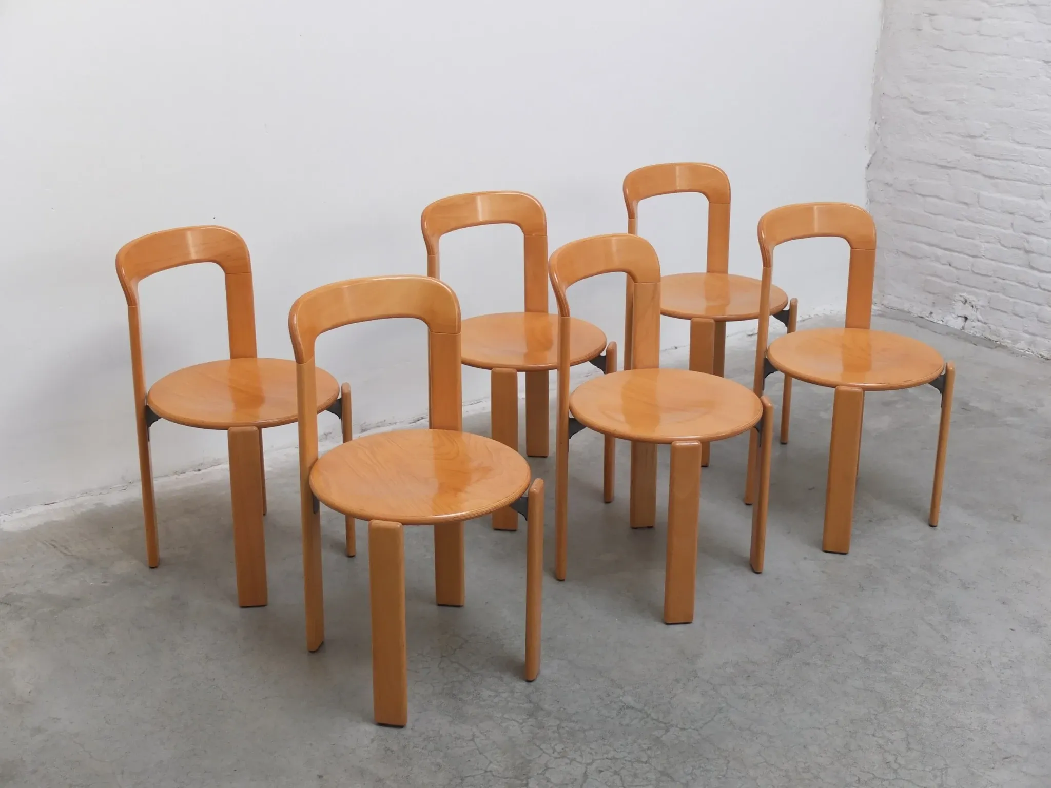 Set of 6 'Rey' chairs by Bruno Rey for Dietiker Switzerland, 1971