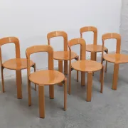 Set of 6 'Rey' chairs by Bruno Rey for Dietiker Switzerland, 1971