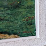 G Paul (20th century school) House by the river Oil on canvas Signed lower right Framed
Painting signed G Paul mill lake characters and trees
Very good condition 
Dimensions of the painting 50 cm x 35 cm 
Dimensions of the wooden frame with slight wear 64 cm * 49 cm (Depth about 6 cm)