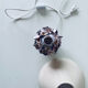 Lampe terre cuite fleur en relief